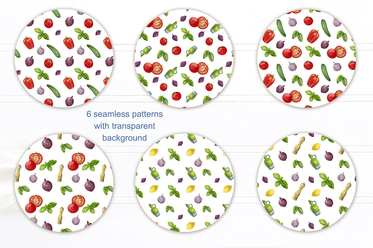 Gazpacho soup watercolor set, a Food Illustration by Nastilustra (Photo 3 of 4)