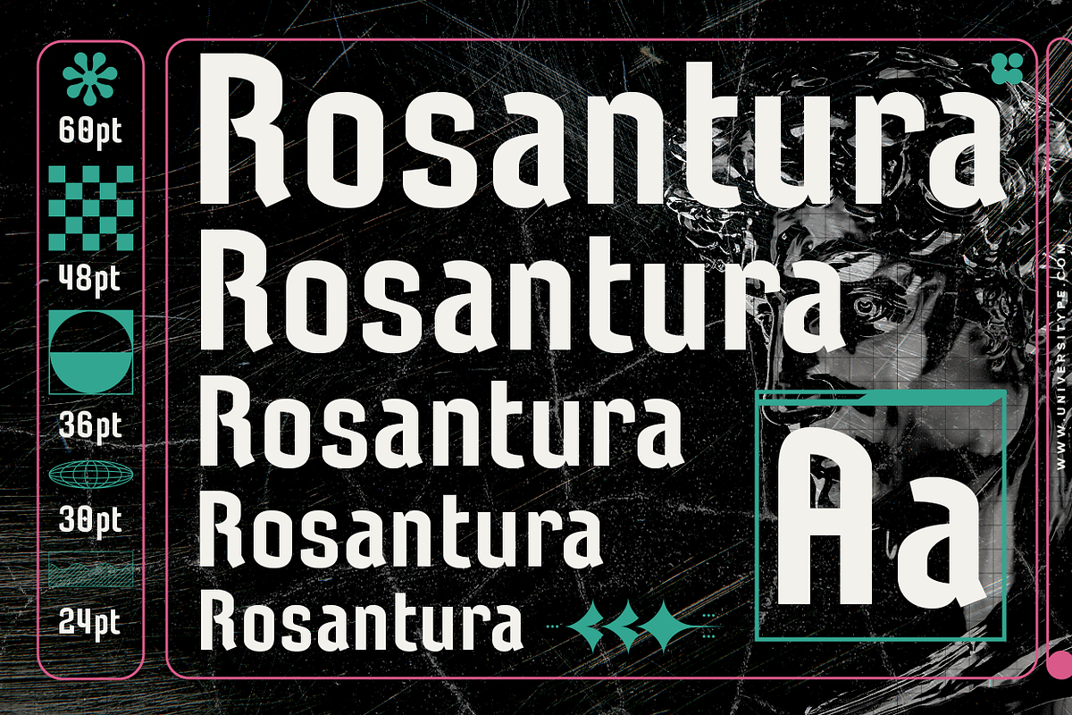 UT Rosantura : A Unique Display Font, a Sans Serif Font by Universitype (Photo 7 of 10)