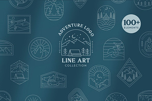 Adventure Line Art Graphic Set