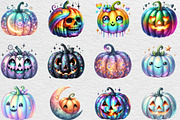 Halloween Pumpkin Iridescent Bundle, an Illustration by Black Bird Studio (Thumbnail 4 of 6)