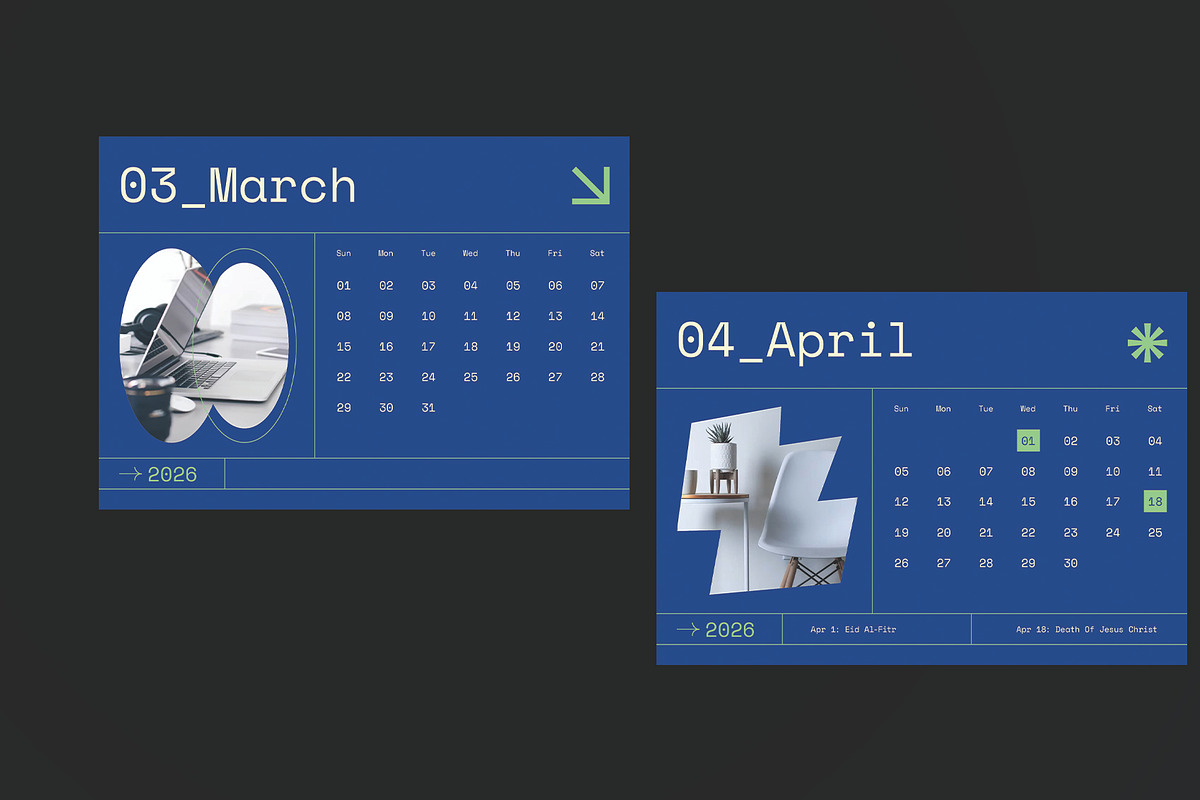 Modern Blue Calendar preview 3