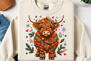 Funny Christmas Highland Cow PNG, a Seasonal Illustration by Canvas Craft (Thumbnail 2 of 6)