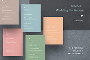Minimal Colorful Wedding Invitation, an Invitation Template by Creativestoree (Thumbnail 1 of 4)