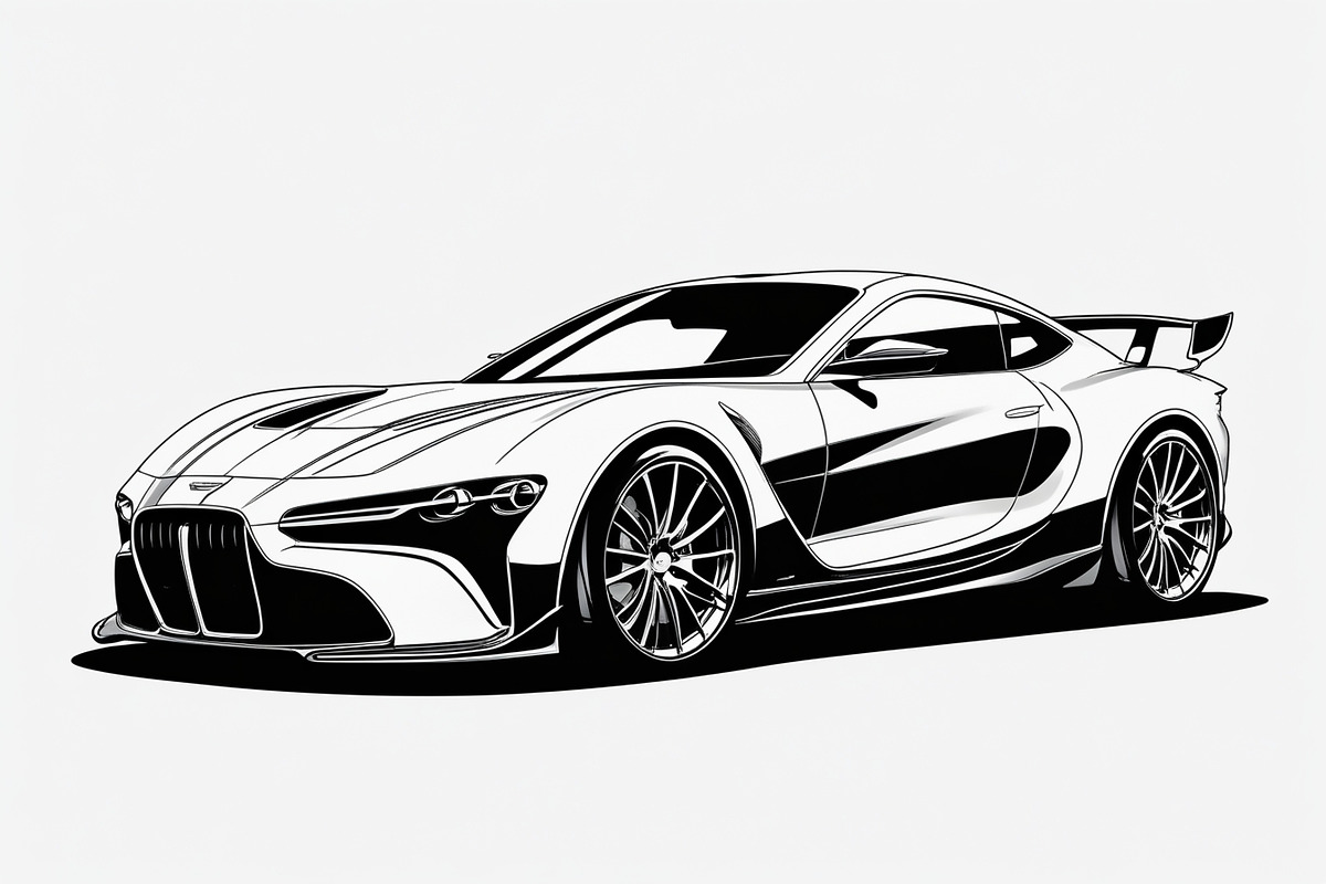 Fast Sport Car Outline Set, an Illustration by jahid234 (Photo 7 of 9)