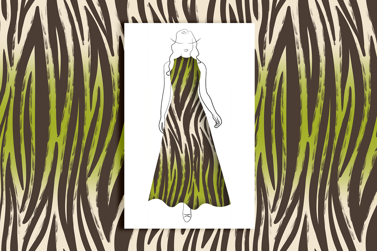 Wild Animal Prints Set Coffe & Lime, a Pattern Graphic by Oksana Dovhopol Art (Photo 14 of 19)