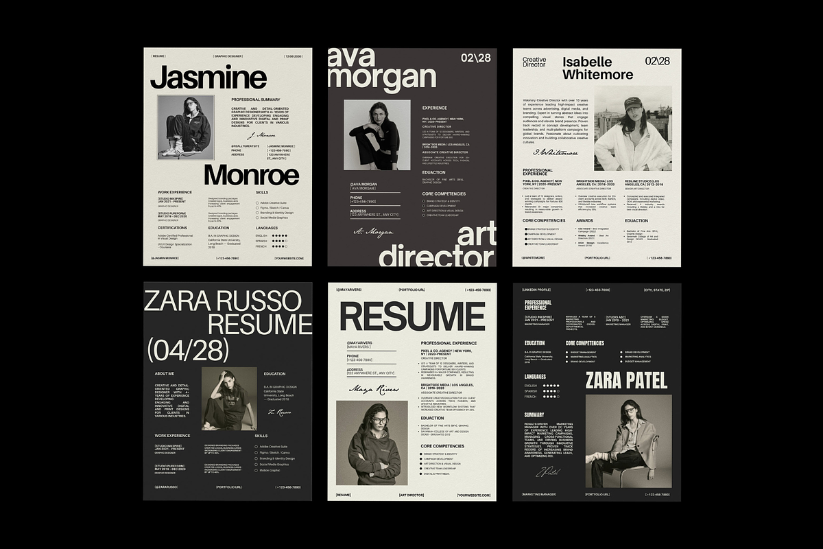 10 Resume bundle Canva Template, a Presentation Template by Amaré Creative (Photo 5 of 9)