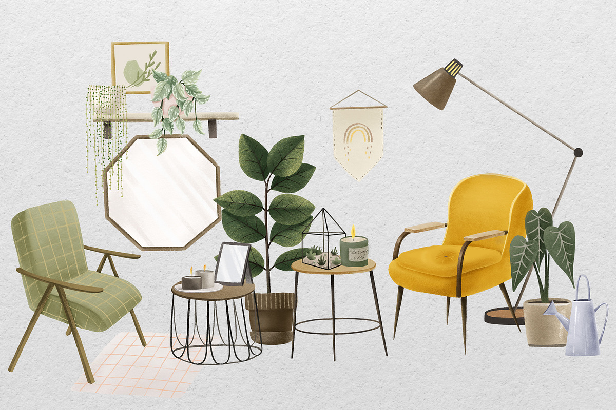 Cozy hygge home interior, a Decorative Illustration by the_myro (Photo 11 of 13)