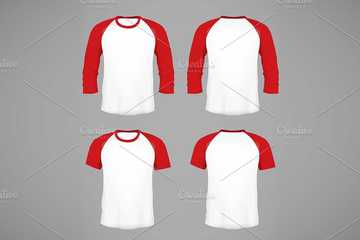 Men's baseball t-shirts mockup, an Illustration by George Rod (Photo 1 of 6)