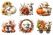 Watercolor Autumn Sheep Clipart, an Illustration by DreamPrint404 (Thumbnail 3 of 6)
