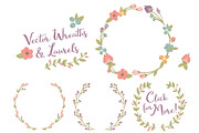 Vintage Vector Flower Wreaths, an Illustration by Amanda Ilkov (Thumbnail 3 of 3)