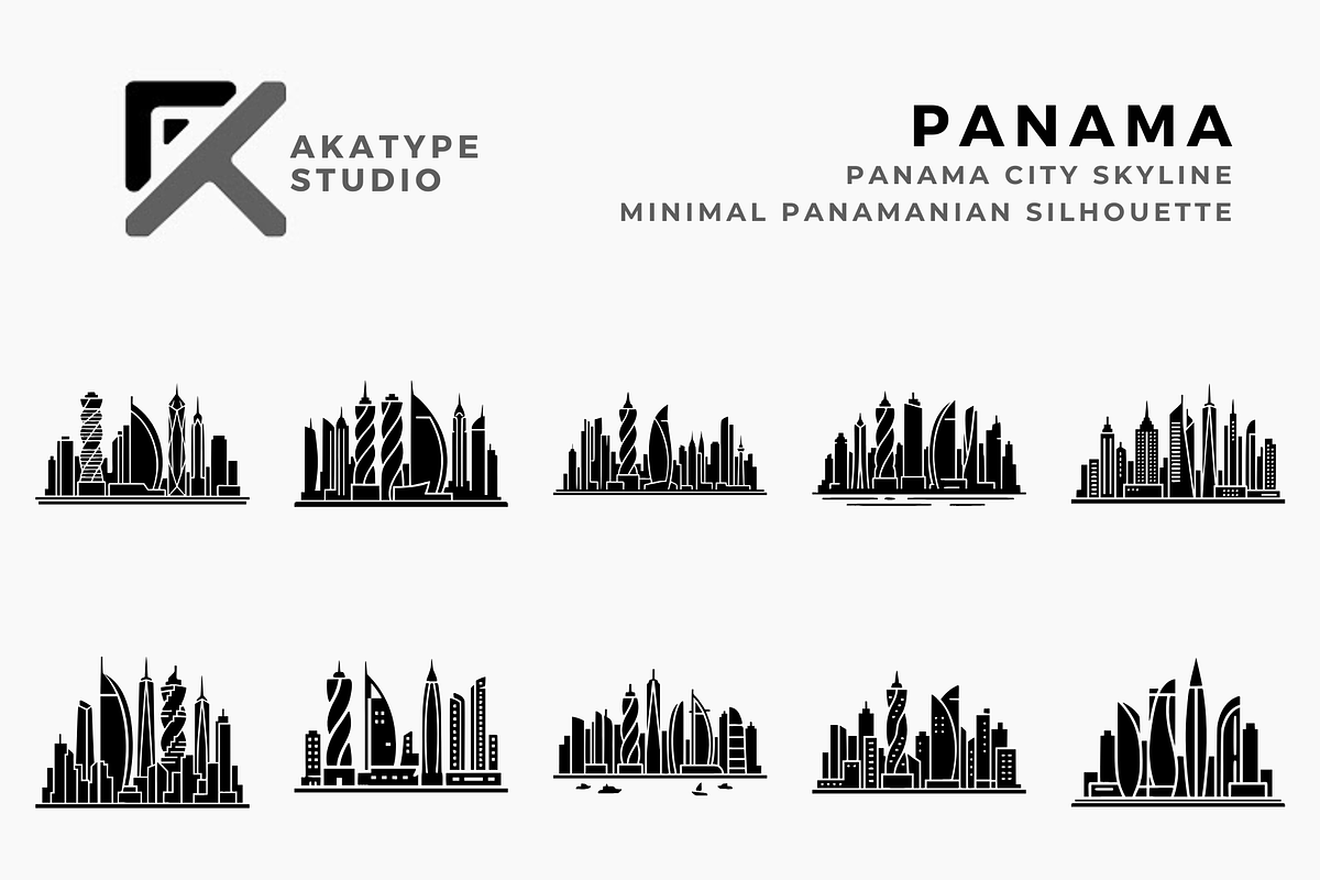 Panama City Skyline Icons, a Solid Icon by Akatype Studio (Photo 1 of 3)