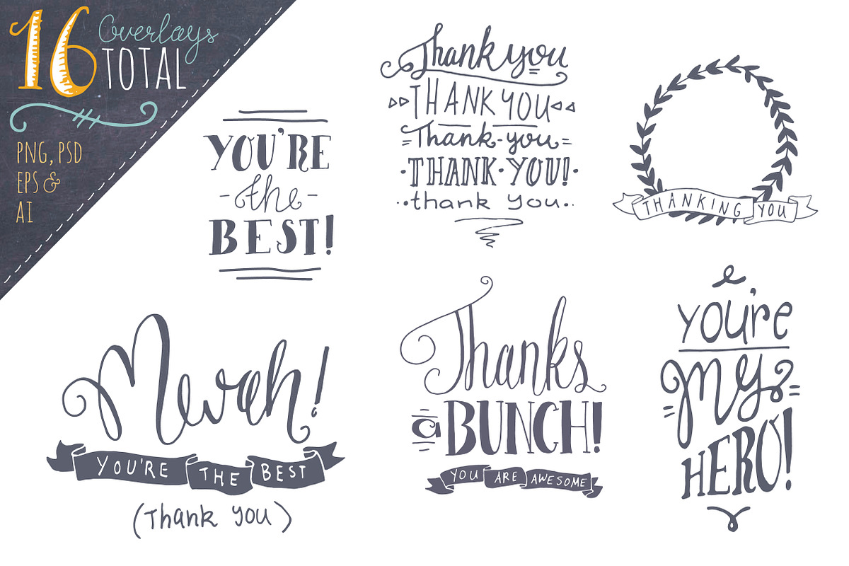 Thank You Photoshop Overlays Vectors preview 5