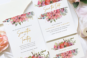 Gold Floral Wedding Invite Suite, an Invitation Template by R Whitehurst Design (Thumbnail 1 of 5)