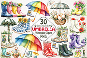 Spring Rain Boots and Umbrella Set, an Illustration by RobertsArt (Thumbnail 1 of 5)