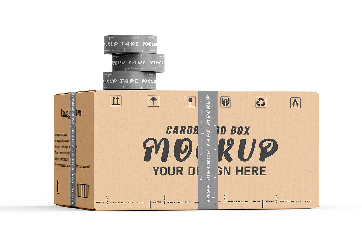 Corrugate Cardboard Shipping Box set, a Packaging Mockup by pixelmock (Photo 8 of 16)