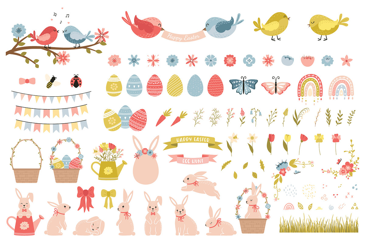 94 Easter cliparts, a Decorative Illustration by Valeria Soloveva