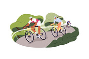 People travel by bike set, a Person Illustration by PaperTrident (Thumbnail 4 of 15)