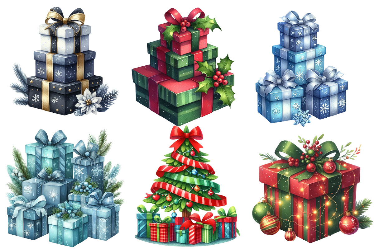 Christmas Gifts Clipart, an Illustration by Designworld (Photo 3 of 6)