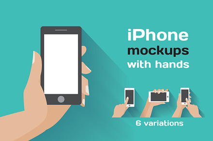 iPhone mockups with hands