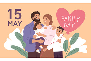 Family day greeting card. Happy, a Person Illustration by YummyBuum