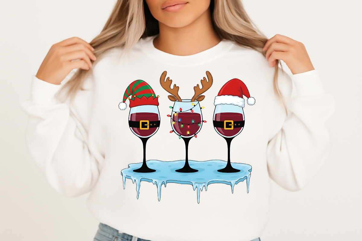 Christmas Wine Glasses Png, an Illustration by Libby Wishes (Photo 3 of 8)