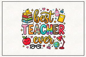 Best Teacher Ever PNG, an Object Graphic by CraftArtStudio