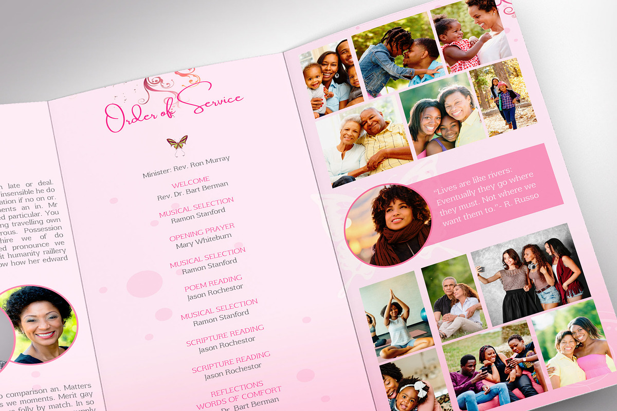 Pink Princess Tabloid Trifold Funeral preview 8