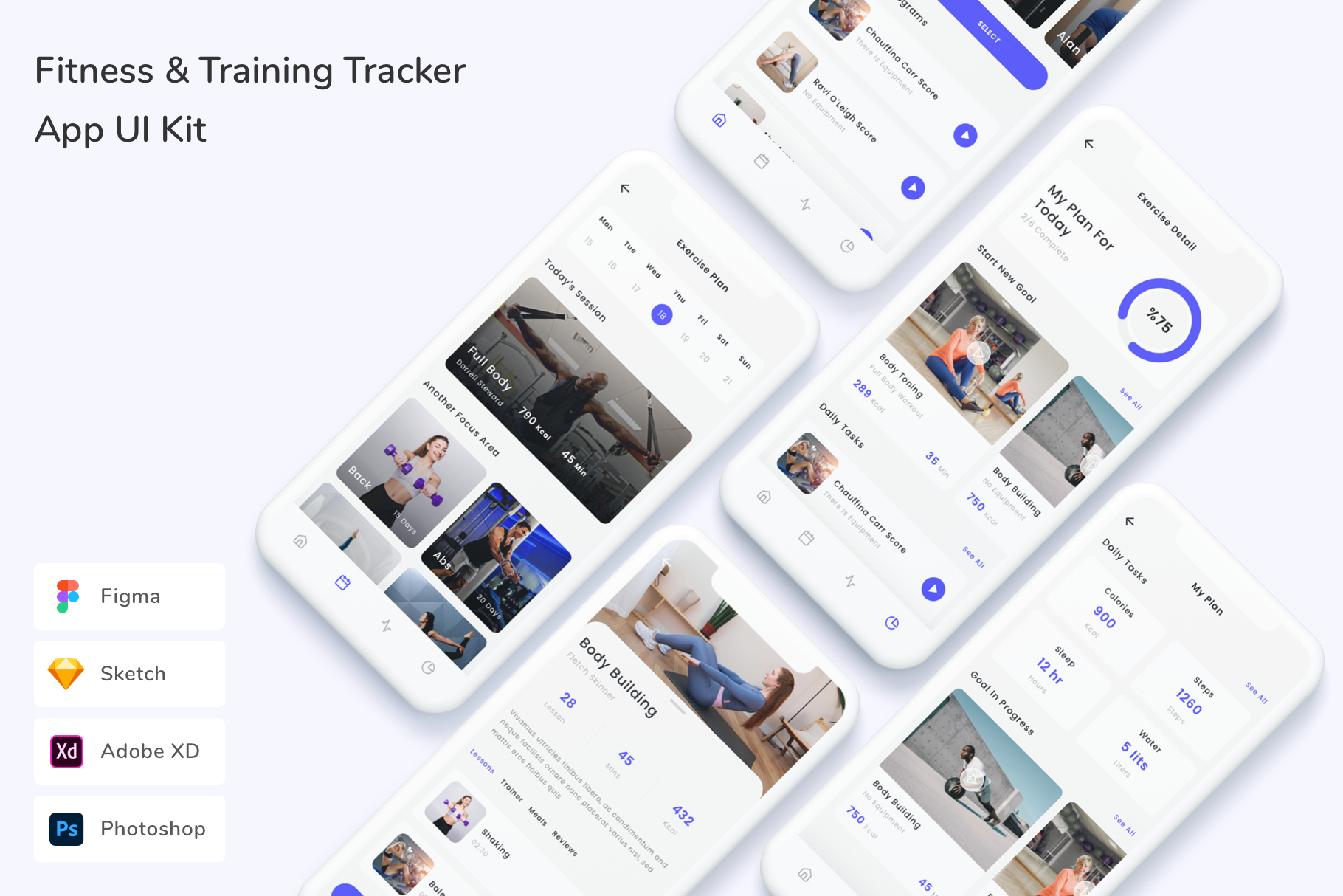 Fitness & Training Tracker App UI, an UI Kit Template by Betush