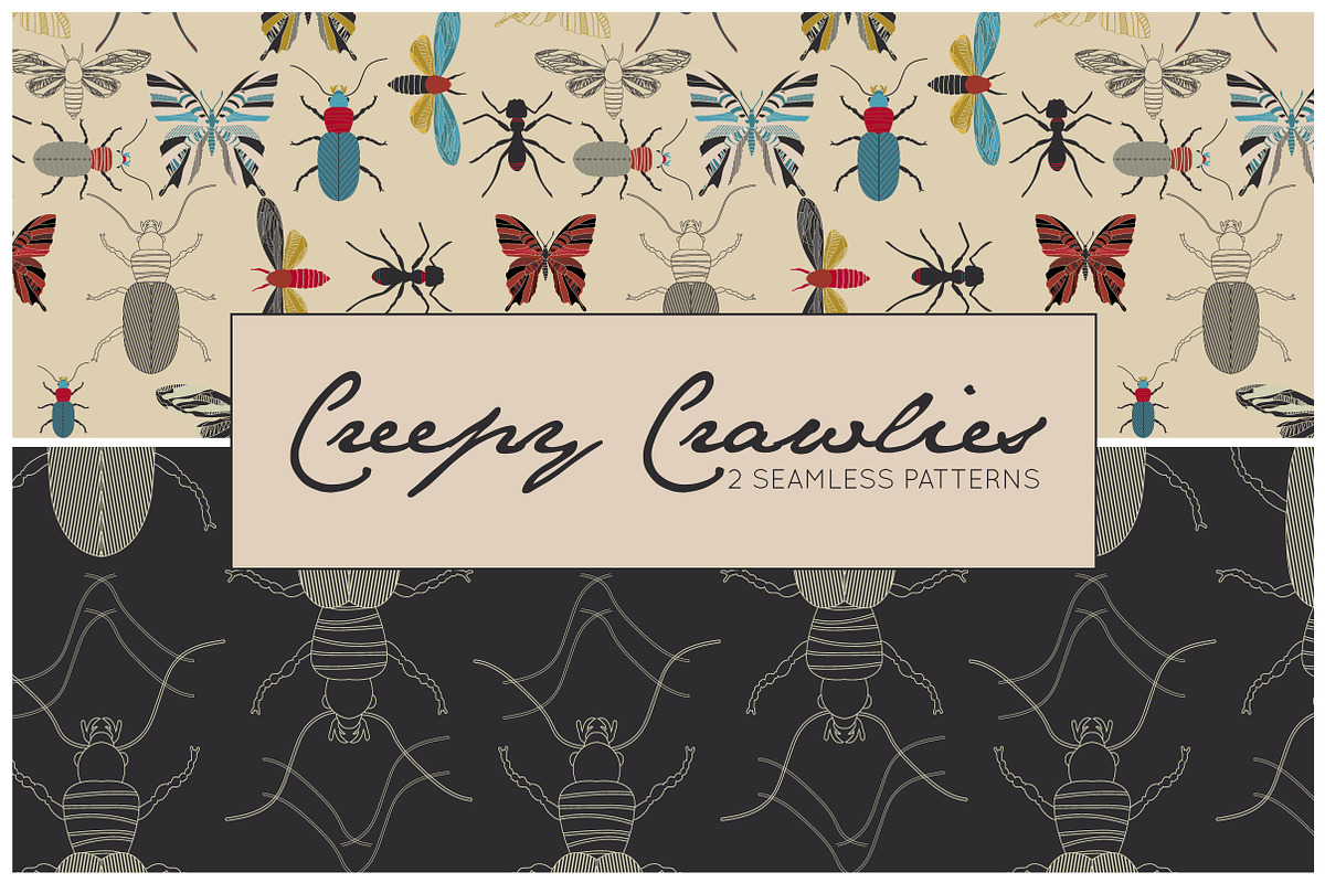 Creepy Crawlies Pattern Set, a Pattern Graphic by illuztrate (Photo 1 of 3)