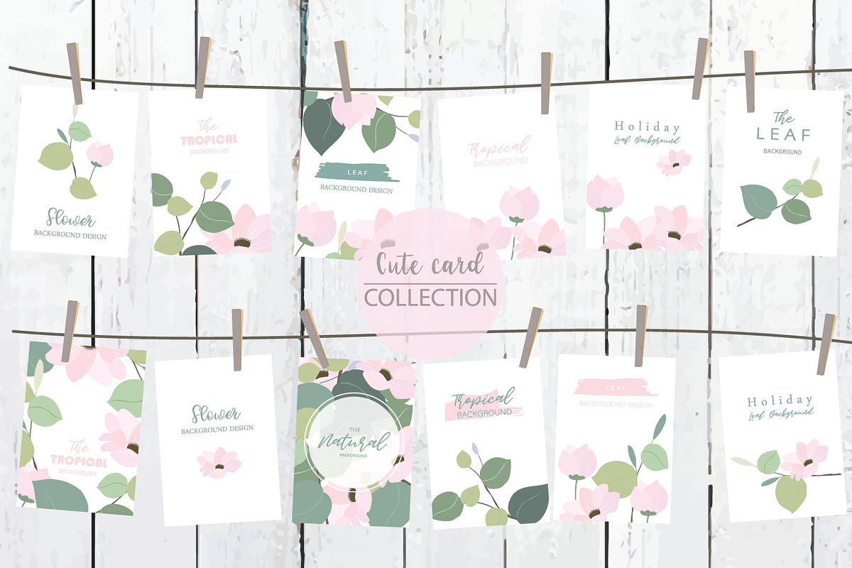 12 cute natural design cards4#, a Card Template by Piixypeach (Photo 1 of 5)