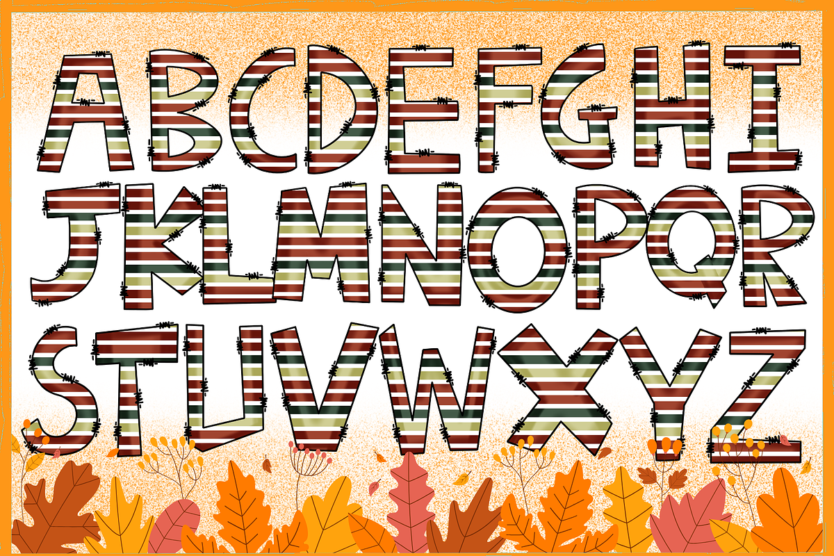 Fall & Autumn-PNG fonts, a Handwritten Font by It me digital art (Photo 2 of 8)