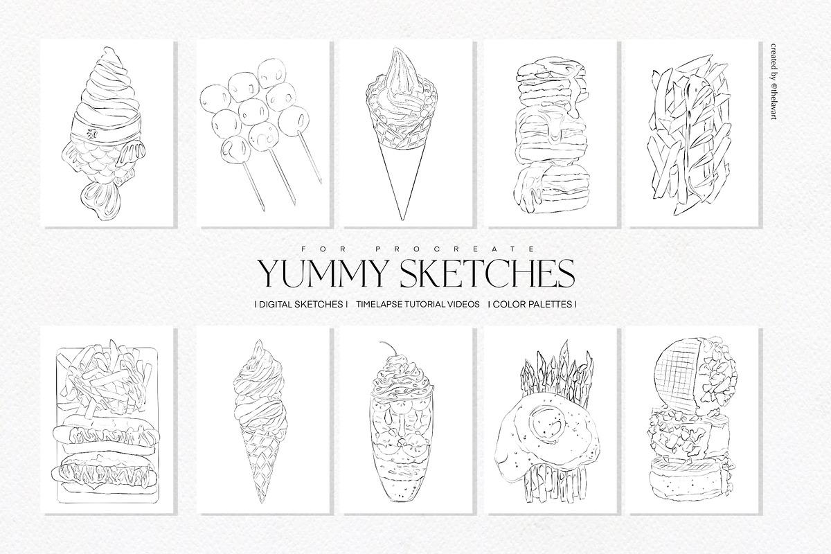 Sketches & Color Palettes Procreate, a Palette Add-On by Liquid Amethyst Art (Photo 3 of 11)