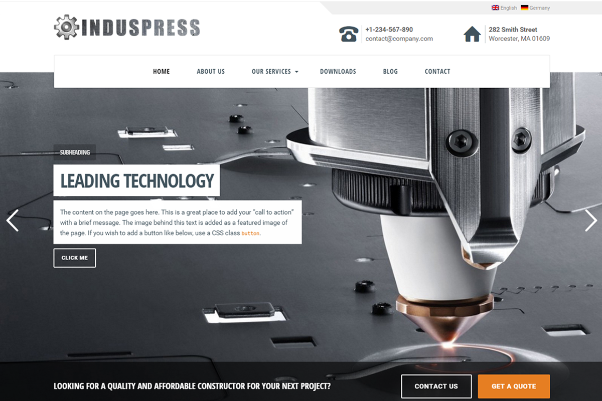 IndusPress WordPress Theme, a WordPress Template by GretaThemes (Photo 1 of 8)
