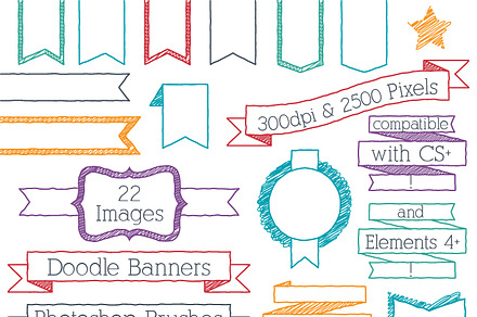 Stretchy Banners Photoshop Brushes