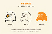 Vintage Eagle Illustrations, an Animal Illustration by ARQAM Studio (Thumbnail 3 of 9)