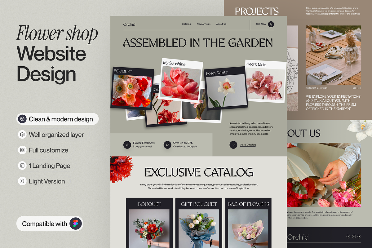 Flower shop Landing Page, a Websites & App Template by sajon.co