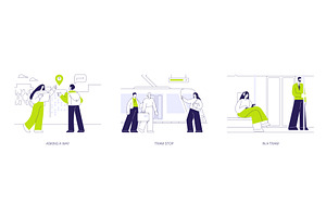 City tram abstract concept vector, a Transportation Illustration by Visual Generation