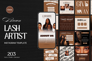 Brown Lash artist Instagram Template, a Social Media Template by My Template Studio