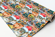 Seamless patterns of cats, an Animal Illustration by Watercolor fantasy (Thumbnail 3 of 7)