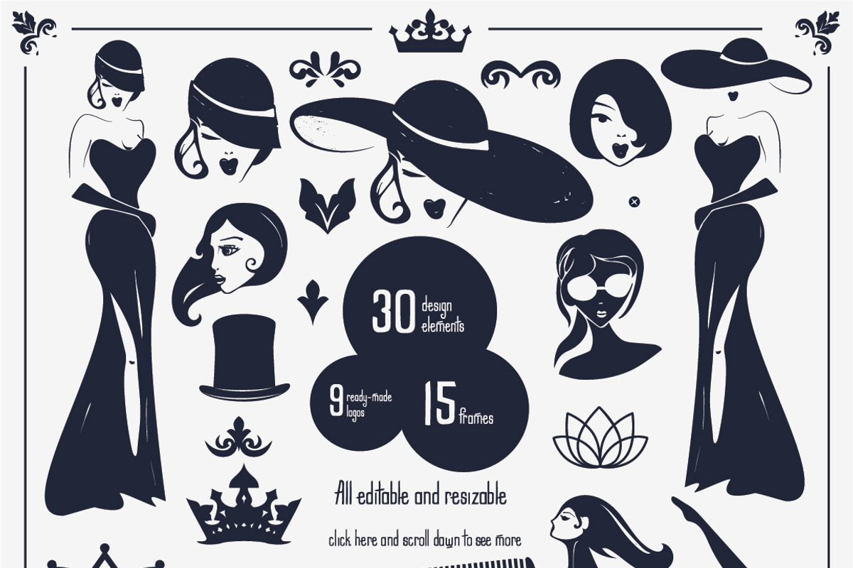 Grumbler font + logo elements set preview 3
