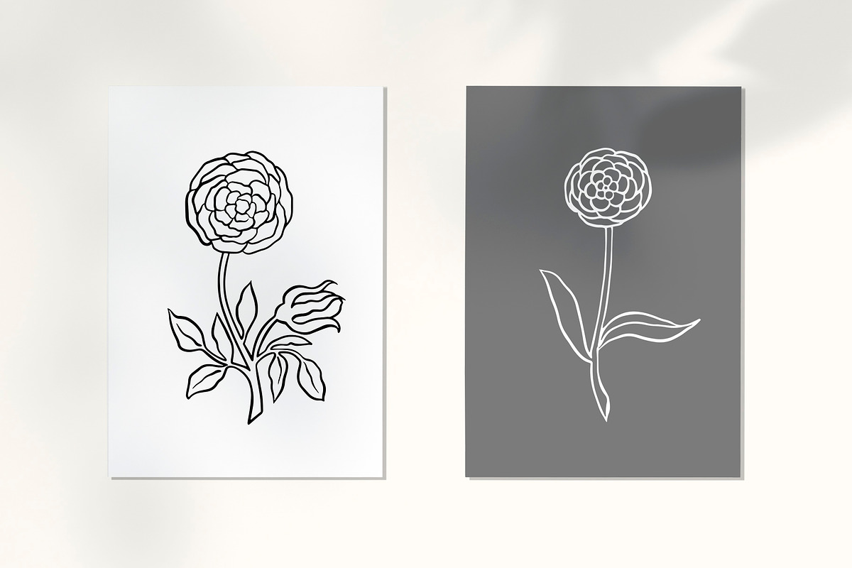 89 LINE ART FLOWER ILLUSTRATIONS, an Illustration by Katerina Osa (Photo 4 of 10)