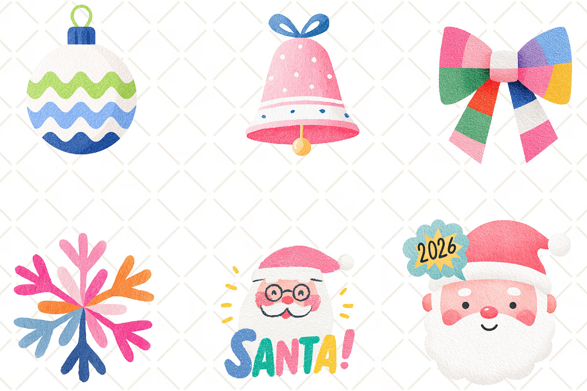 Pop Art Christmas 2026 Clipart, an Illustration by Black Bird Studio (Photo 6 of 6)