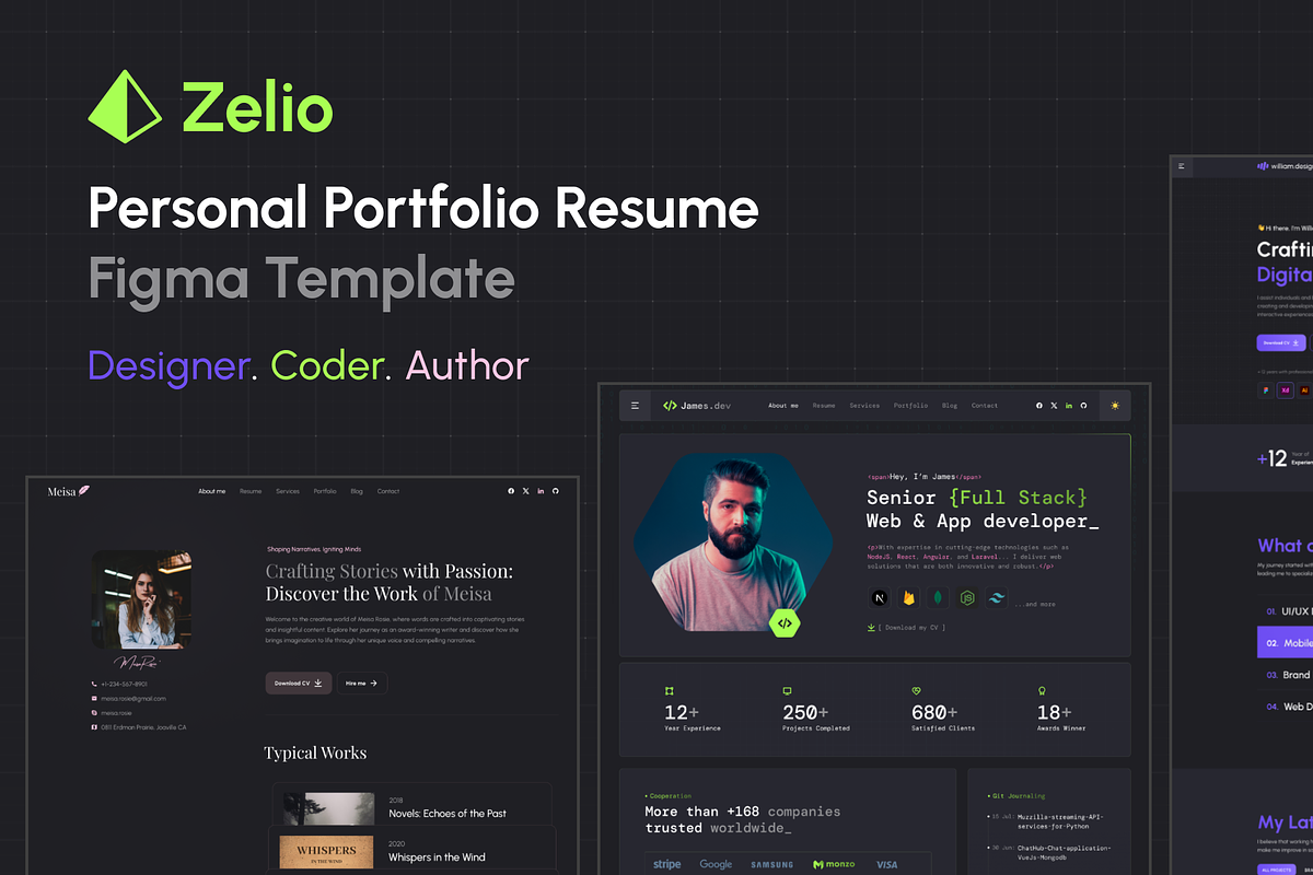 Zelio - Personal Portfolio Figma, an UI Kit Template by AliThemes (Photo 2 of 3)