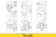 Halloween costumes kids Coloring, a Graphic by Peekadillie Art (Thumbnail 3 of 3)