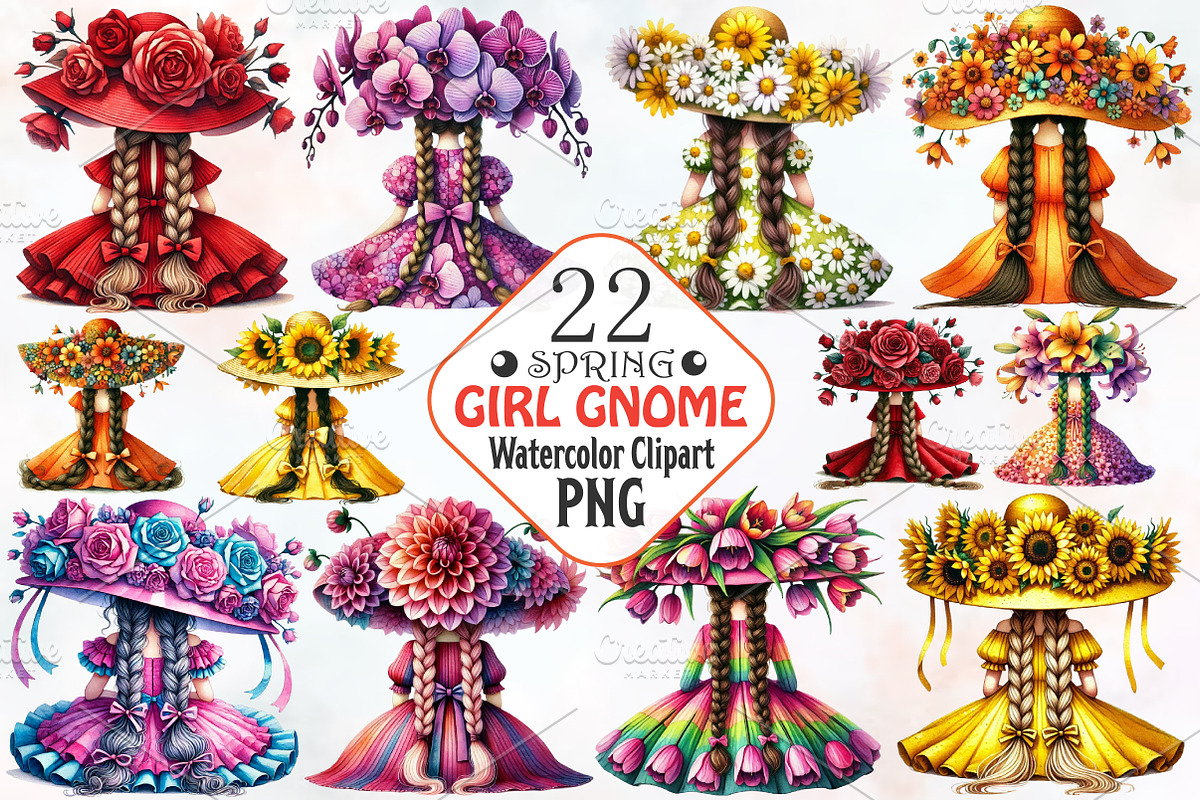 Gnome girl gnome clipart spring clip, an Illustration by RobertsArt (Photo 1 of 7)