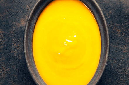 Homemfde Pumpkin soup in Black Cast Iron Pot, a Food & Drink Photo by Natalia Klenova's Shop