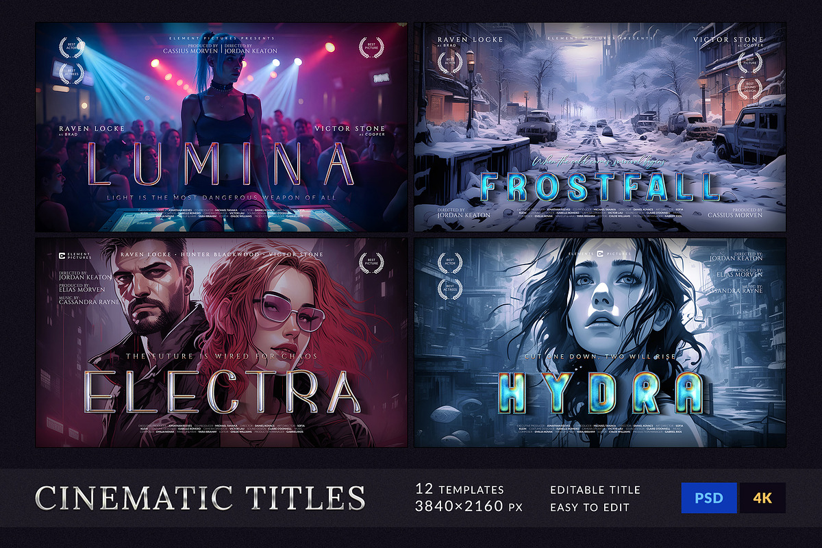 Cinematic Movie Titles, a Design Template by Andrew Skoch Design