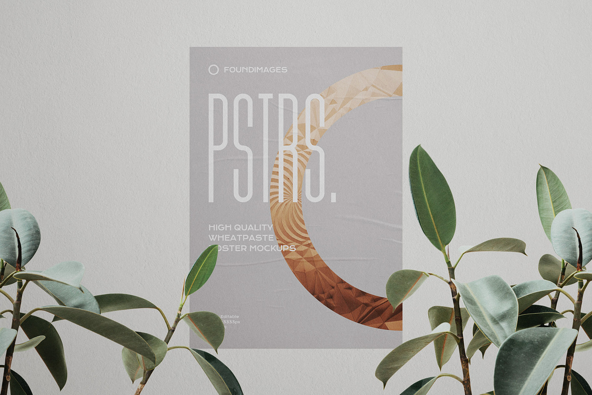 50 poster mockup bundle glued paper, an Advertising Mockup by FoundImages (Photo 7 of 55)