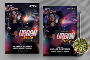 Urban Music Party Flyer Template, a Flyer Template by PixelsDesign