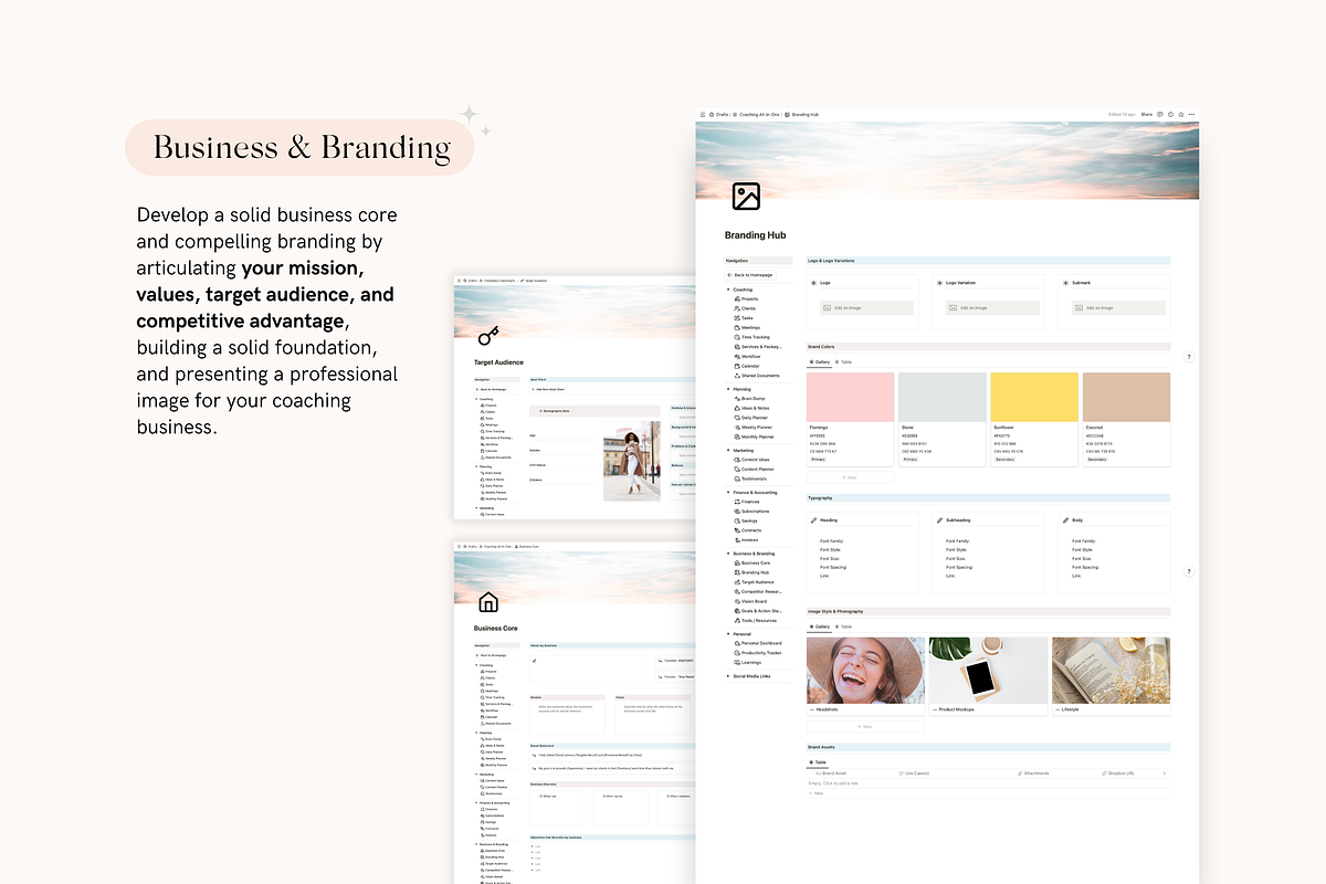 Notion Coaching Business Planner, a Stationery Template by TheCoastlineStudio (Photo 8 of 10)